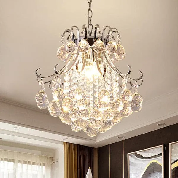 Luxury Modern Chandelier Stainless Steel Crystal Ball Pendants
