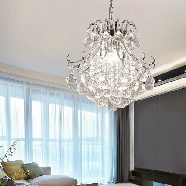 Luxury Modern Chandelier Stainless Steel Crystal Ball Pendants