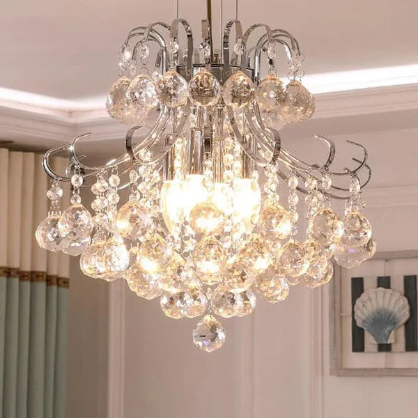 Luxury Modern Chandelier Stainless Steel Crystal Ball Pendants