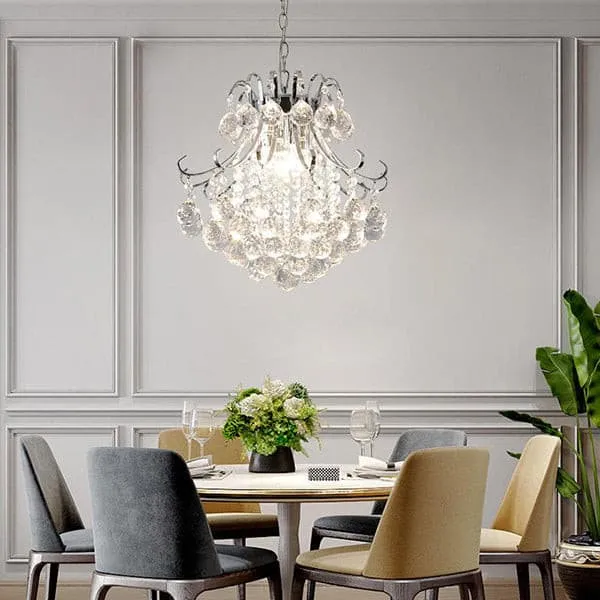 Luxury Modern Chandelier Stainless Steel Crystal Ball Pendants