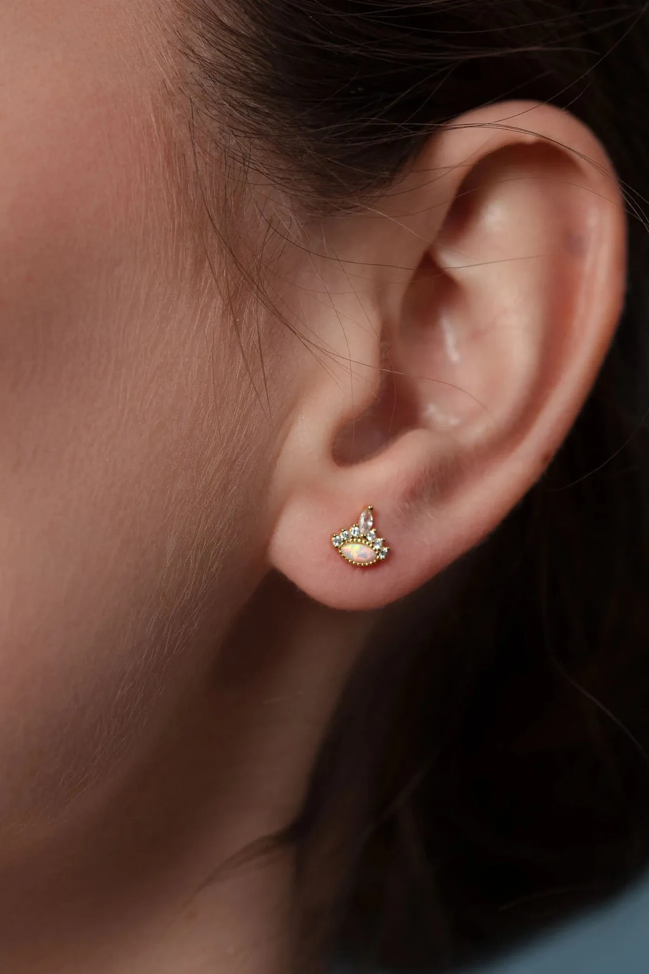 Mini Eye Earrings  Gold-Plated Silver