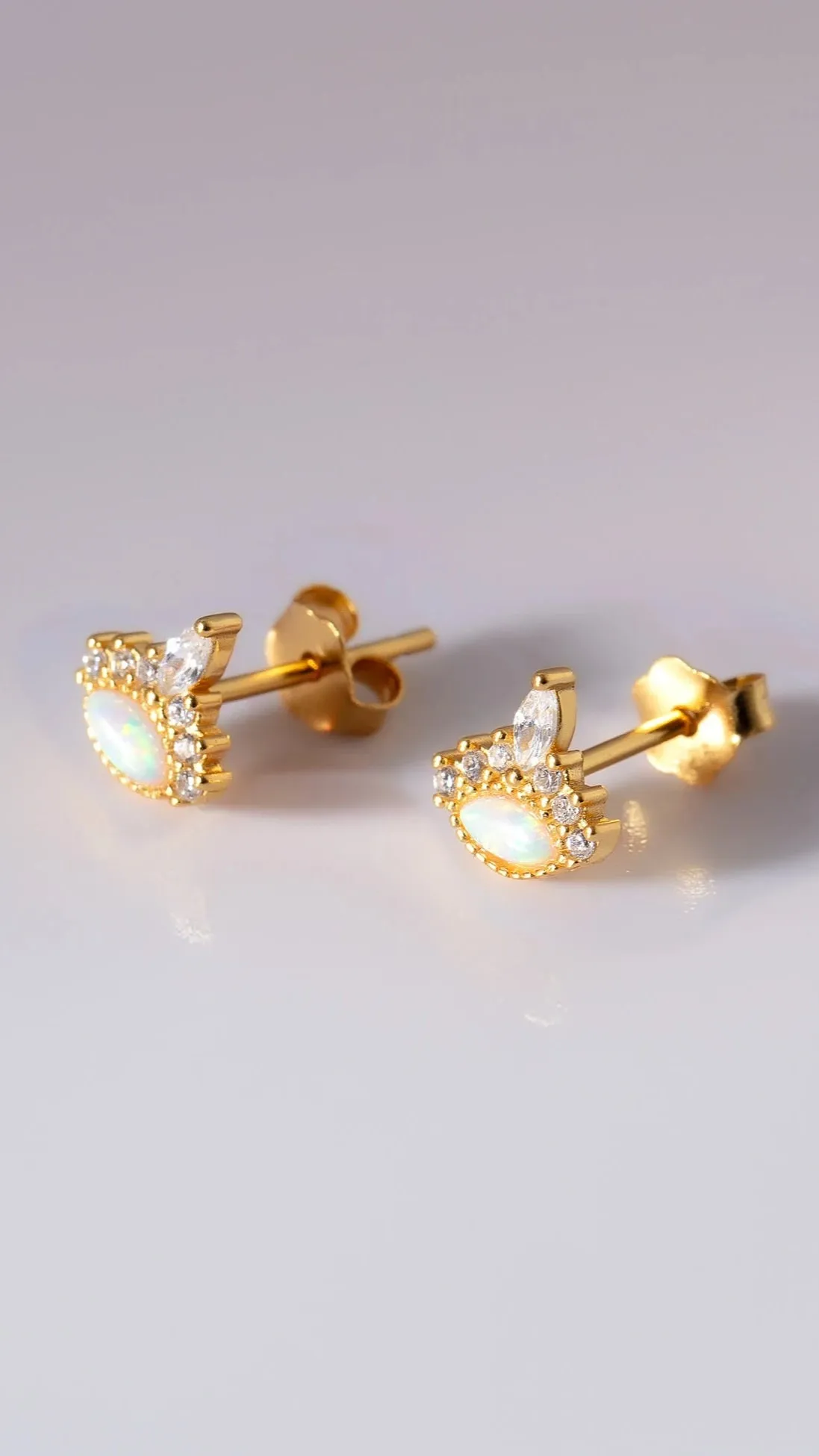 Mini Eye Earrings  Gold-Plated Silver
