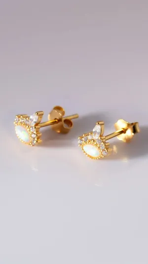 Mini Eye Earrings  Gold-Plated Silver