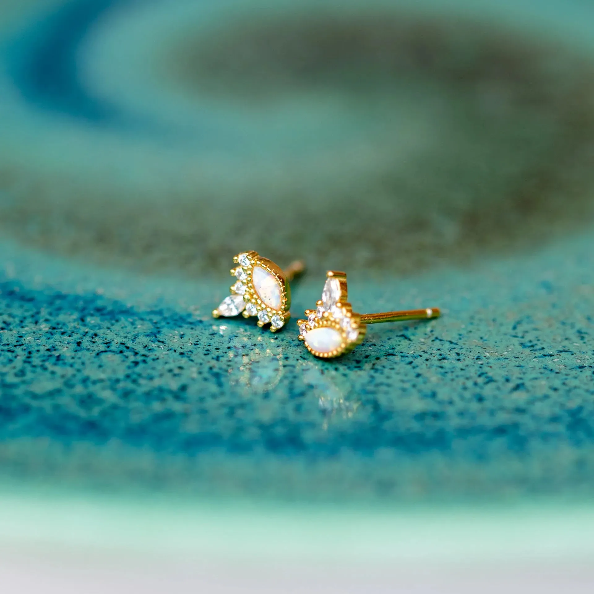 Mini Eye Earrings  Gold-Plated Silver
