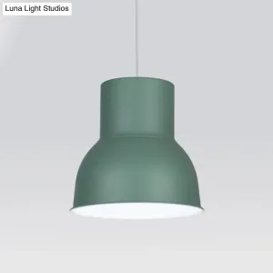 Minimalist Metal Dome Pendant Light with Blue/Green Shade - 10"/14"/15" Width