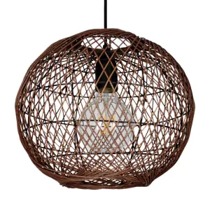 Modern Bamboo Globe Pendant Light: 1-Light Coffee Ceiling Lamp for Indoor Spaces