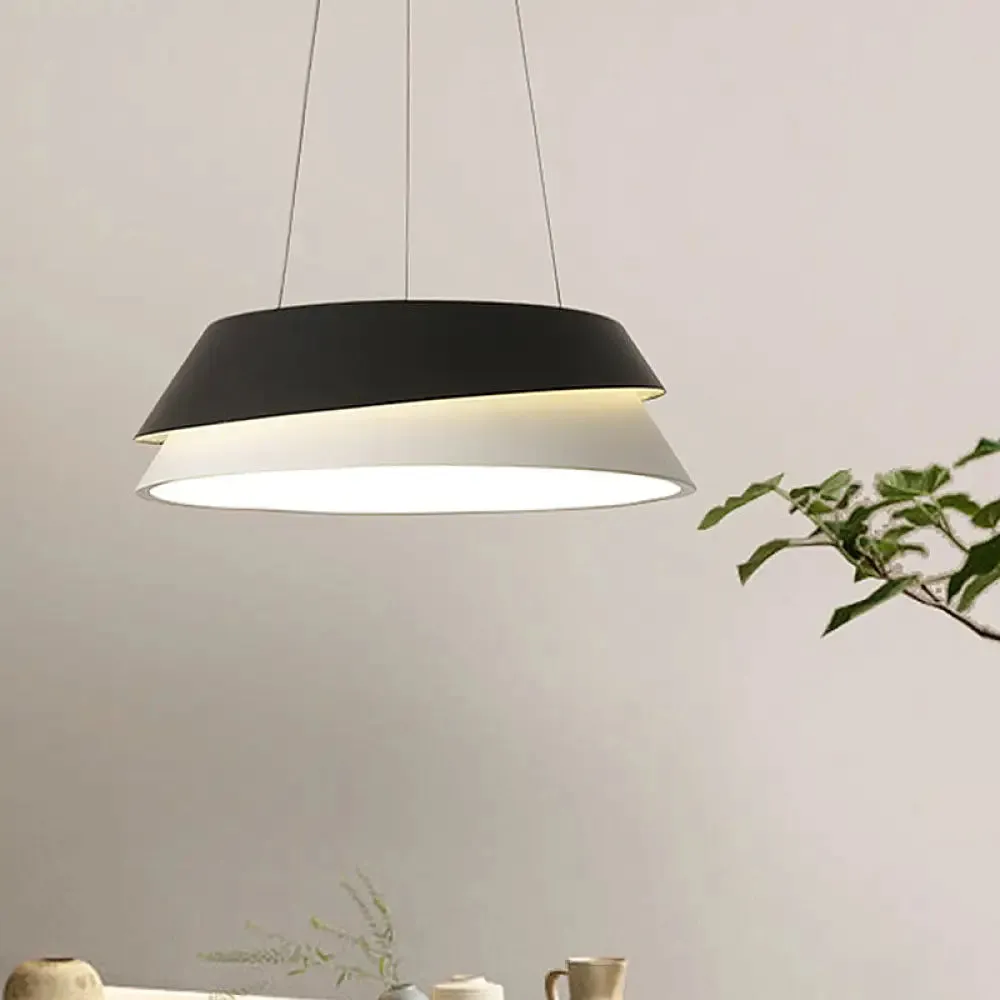 Modern Black Cone Pendant Light Kit with Acrylic LED in Warm/White
