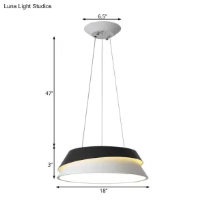 Modern Black Cone Pendant Light Kit with Acrylic LED in Warm/White
