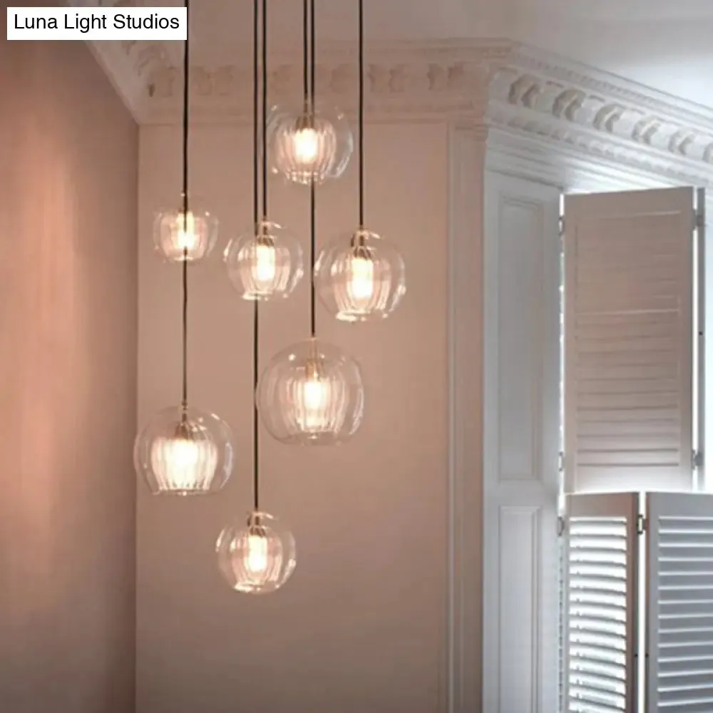 Modern Clear Double Glass Globe Pendant Lamp - Perfect for Living Rooms