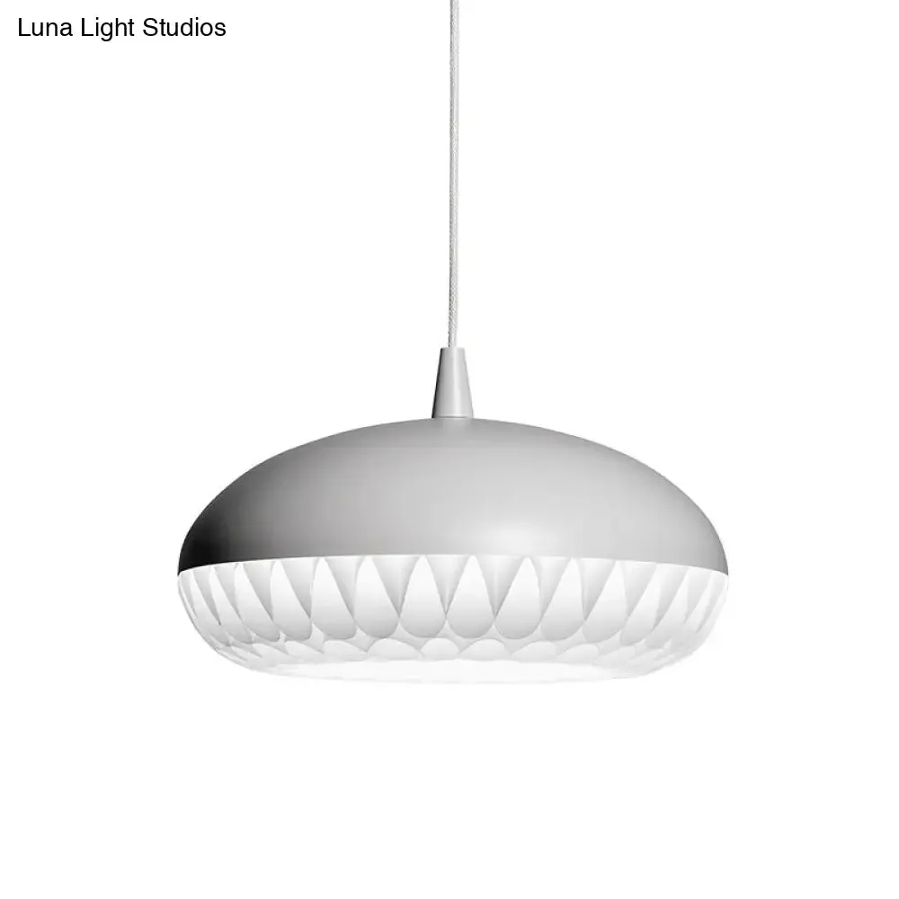 Modern Metal Dome Pendant Light - White/Black Down Lighting for Restaurants