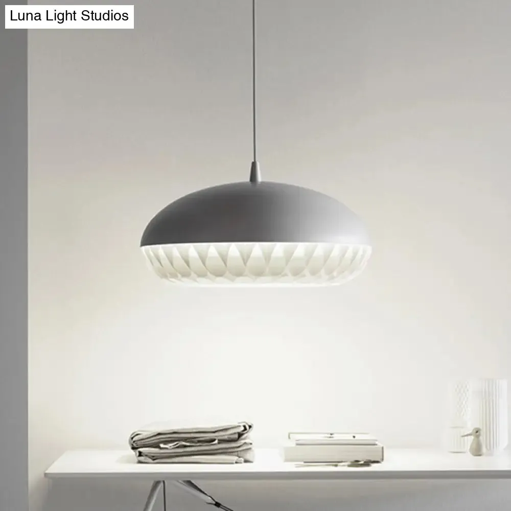 Modern Metal Dome Pendant Light - White/Black Down Lighting for Restaurants