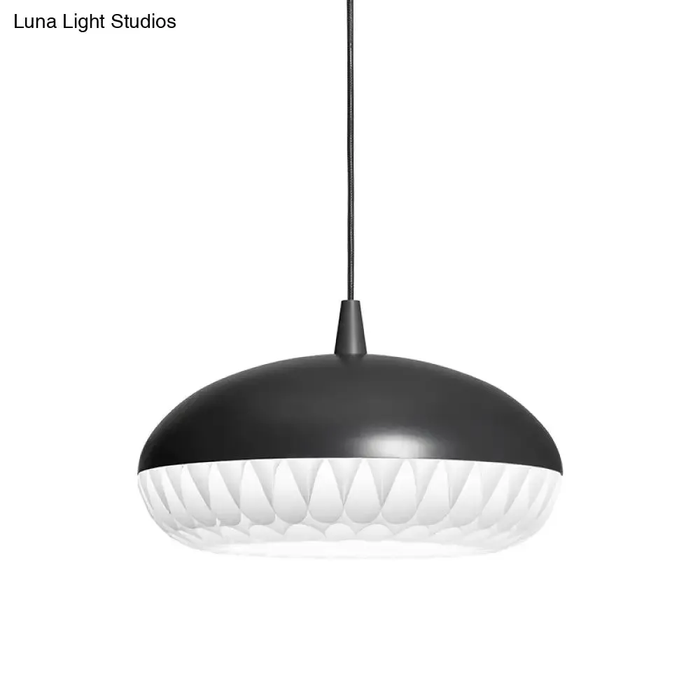 Modern Metal Dome Pendant Light - White/Black Down Lighting for Restaurants