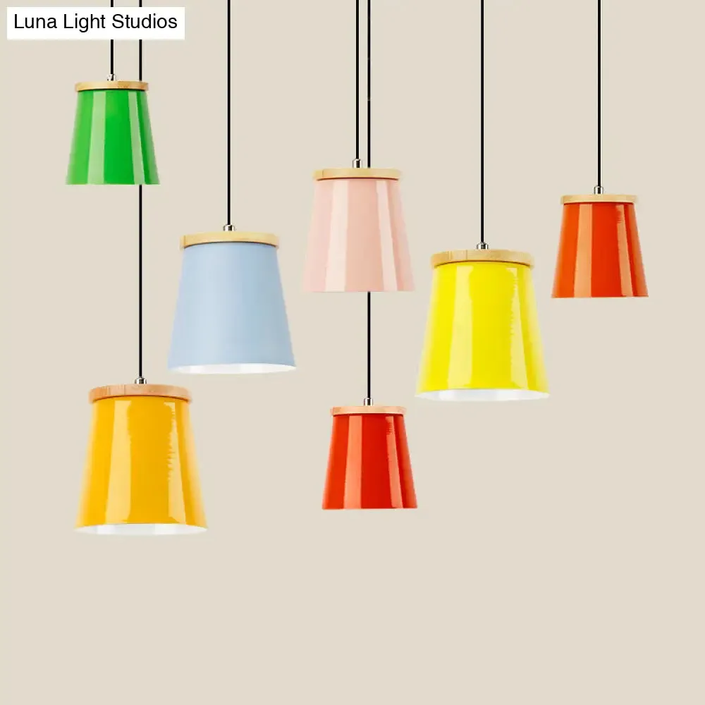 Modern Metallic Bucket Pendant Light for Kitchen and Dining Room