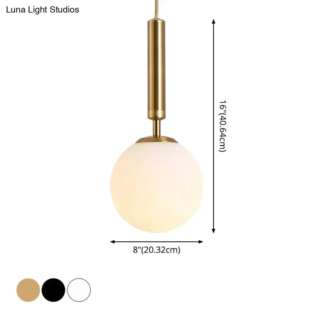 Modern white Hanging Glass Pendant  Lamp for Bedroom