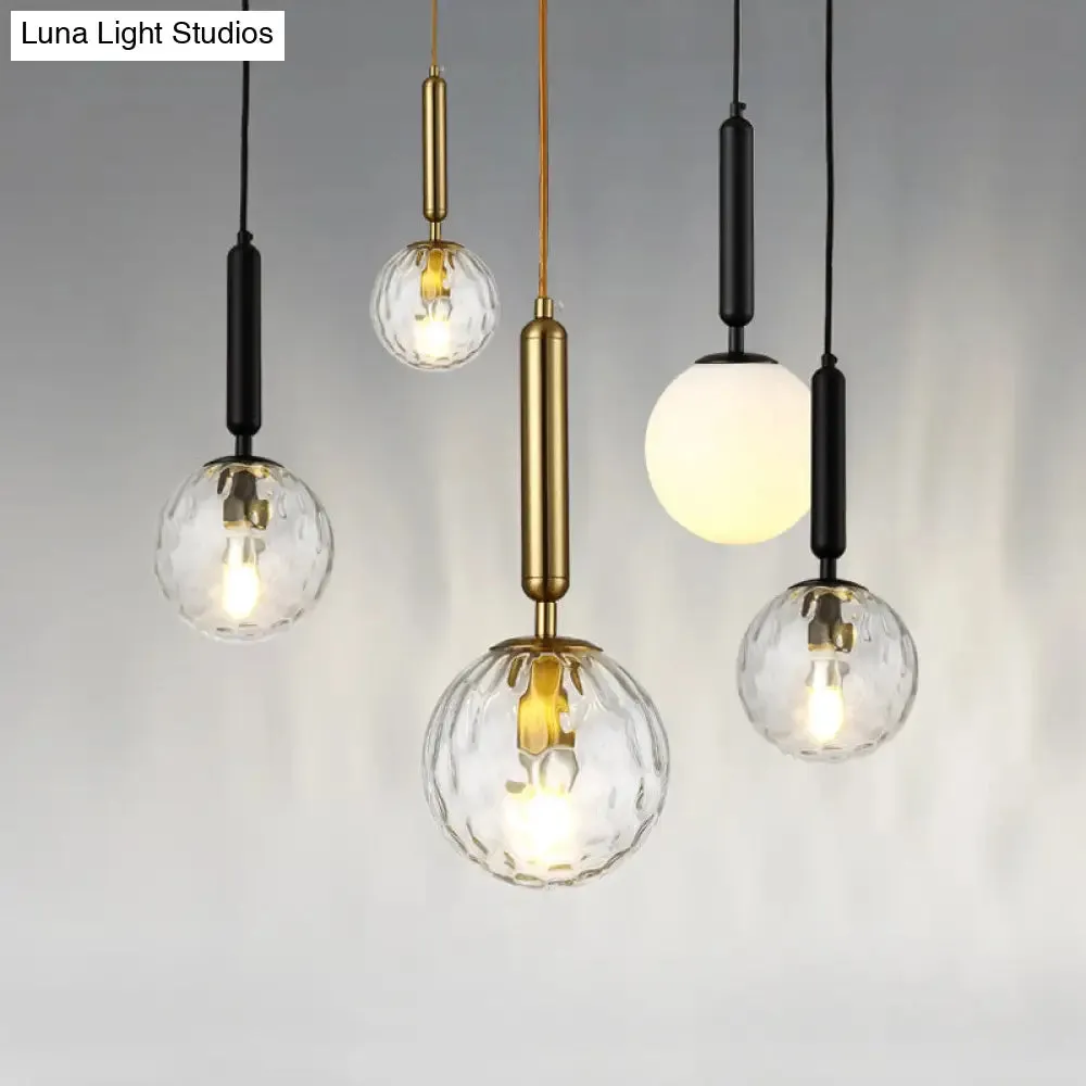 Modern white Hanging Glass Pendant  Lamp for Bedroom