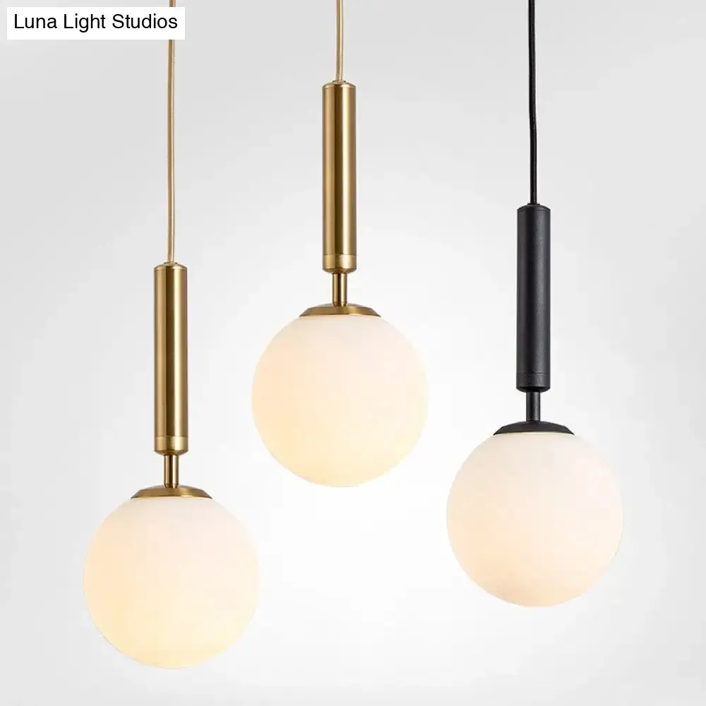 Modern white Hanging Glass Pendant  Lamp for Bedroom