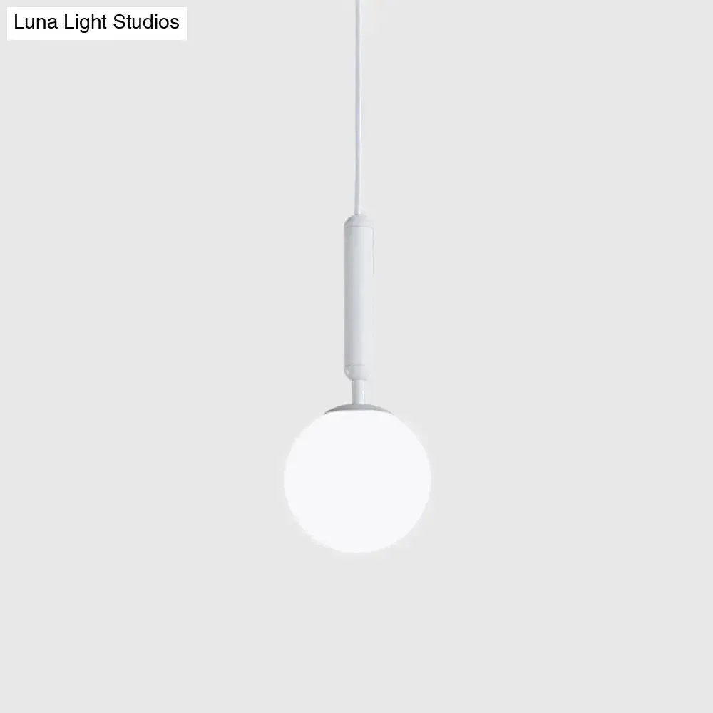 Modern white Hanging Glass Pendant  Lamp for Bedroom