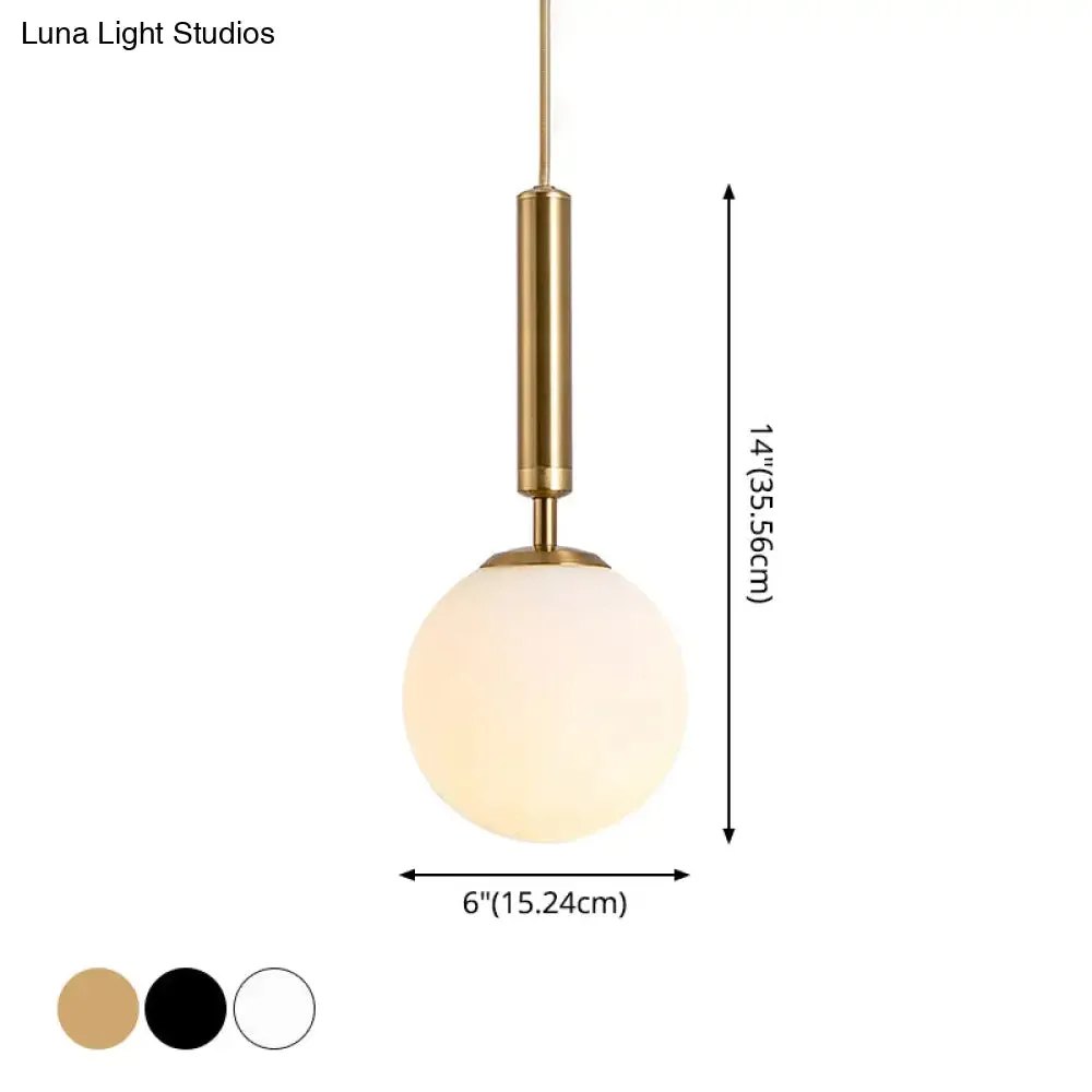 Modern white Hanging Glass Pendant  Lamp for Bedroom