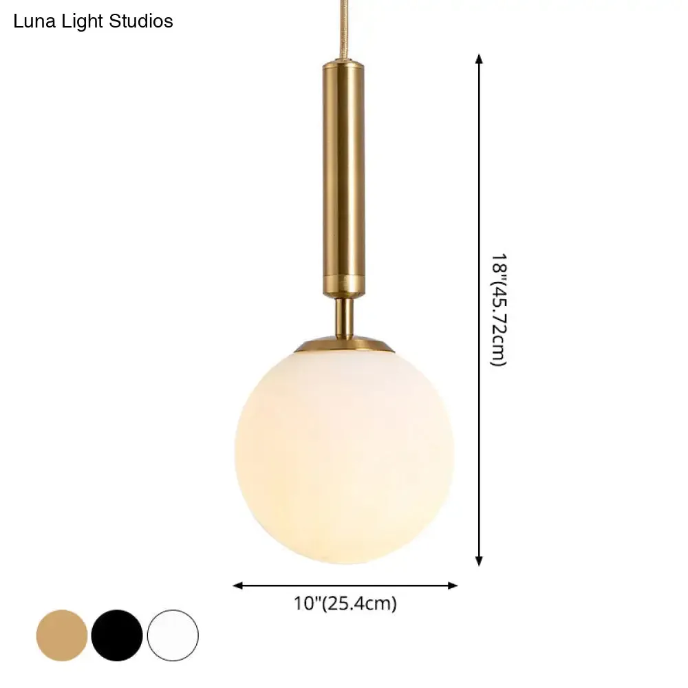 Modern white Hanging Glass Pendant  Lamp for Bedroom