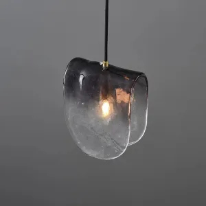 Modernist Brass Pendant Lighting with Curve Water Glass Ceiling Light - Ideal for Restaurants
