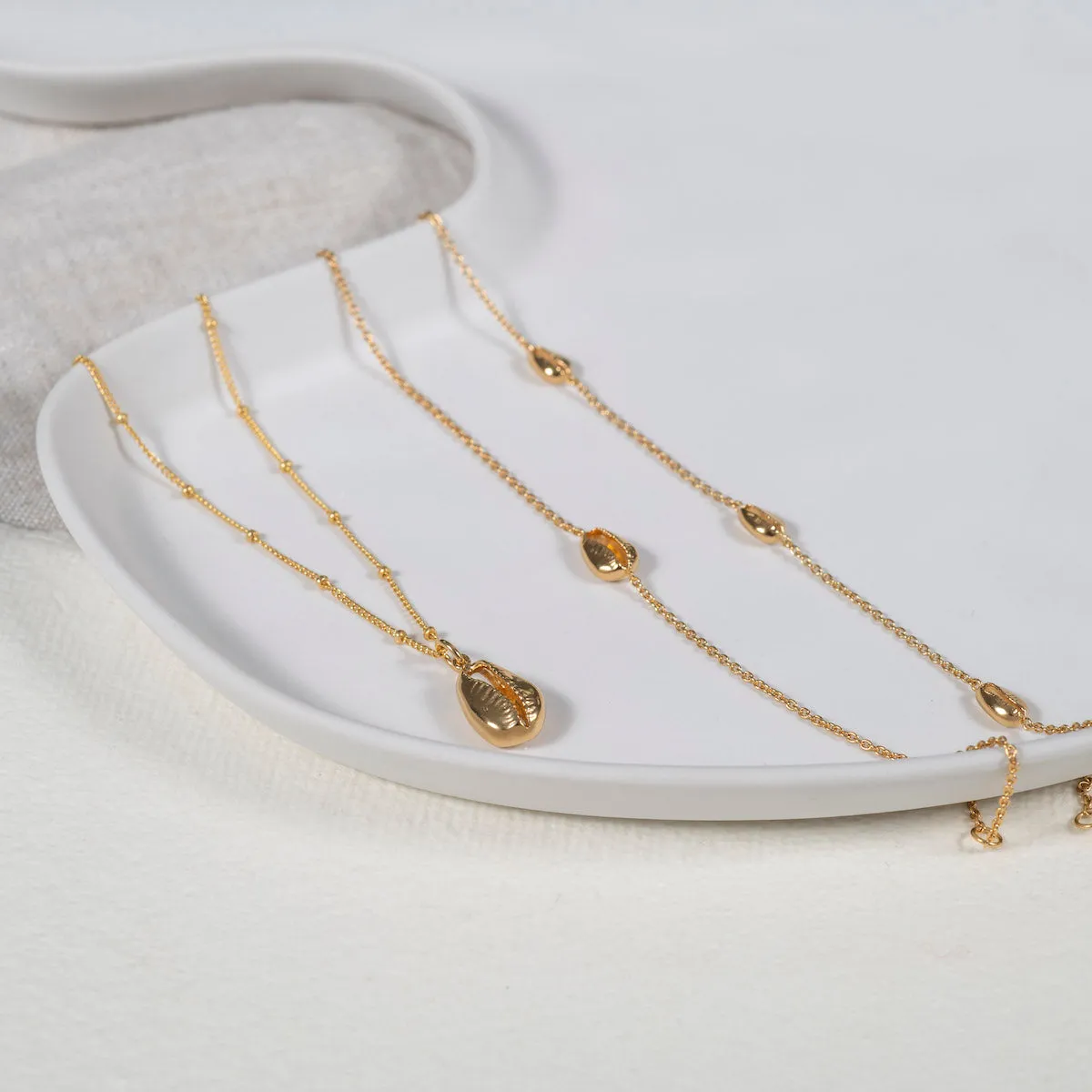 Moka Gold Vermeil Triple Shell Bracelet