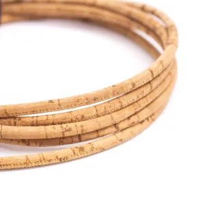 Natural  color rustic 4mm cork cord cork COR-579(10meters)