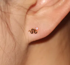 Natural Diamond Snake Earrings