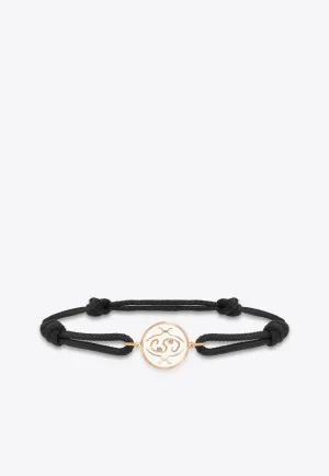 Nawal 'You Are My Sun and Moon' Cord Bracelet in 18-karat Rose Gold and White Diamonds