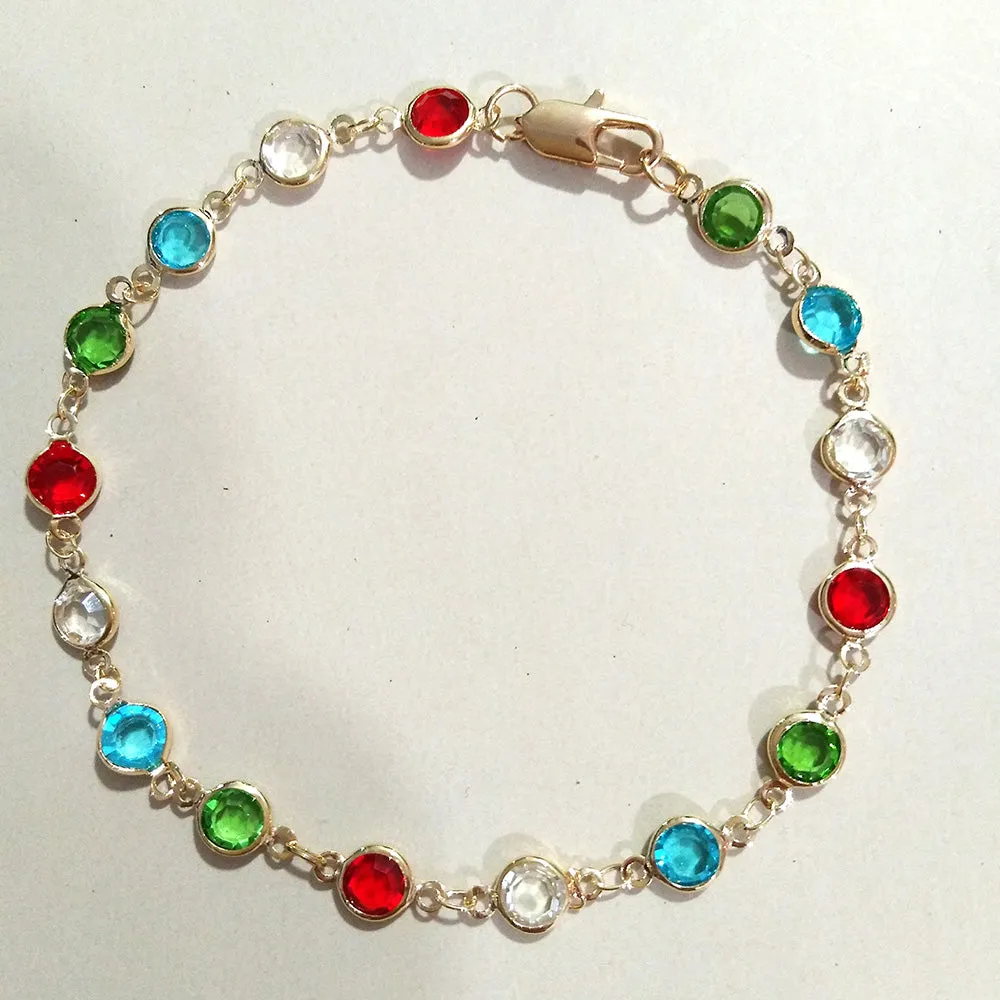 New arrival color rhinestone chain anklet