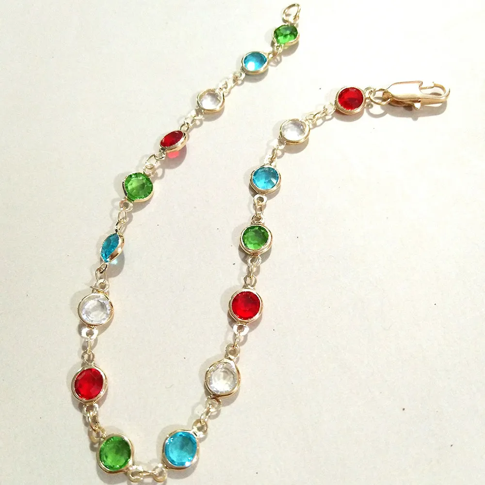 New arrival color rhinestone chain anklet