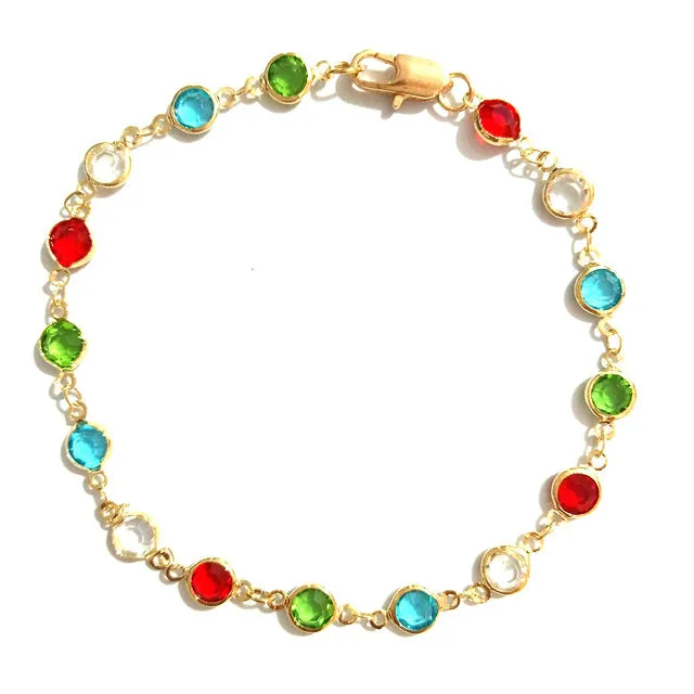 New arrival color rhinestone chain anklet