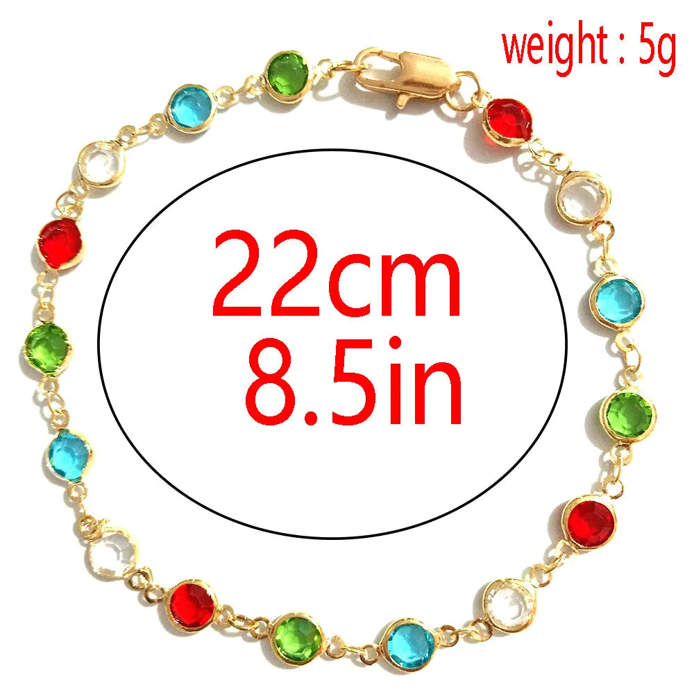 New arrival color rhinestone chain anklet