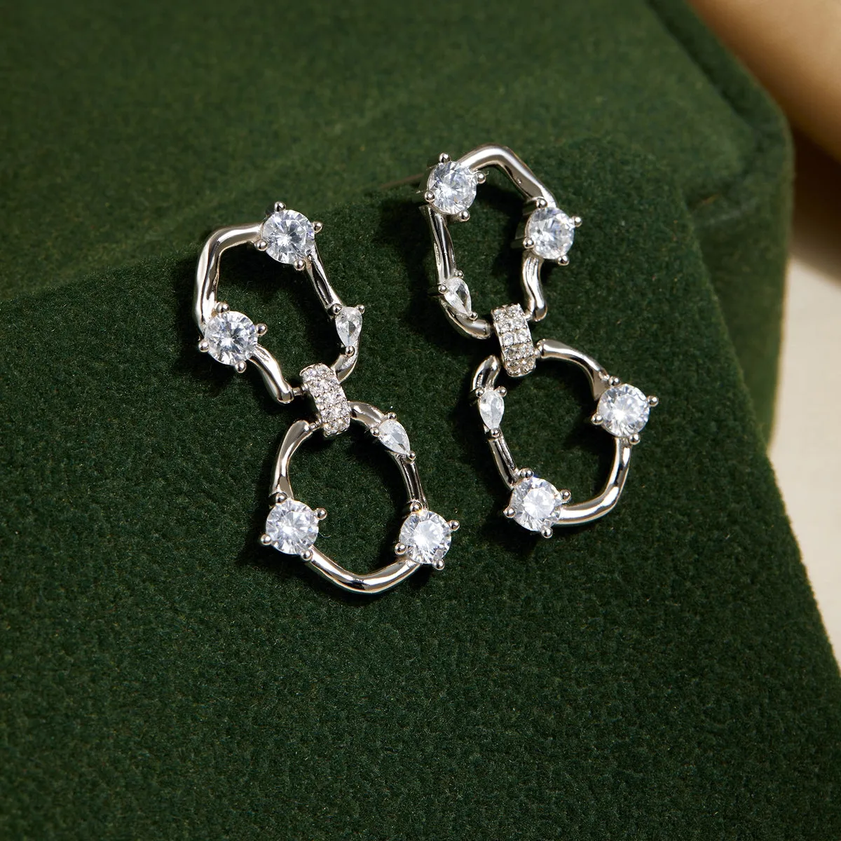 Orion Wavy Oval Drop Earrings