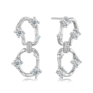 Orion Wavy Oval Drop Earrings