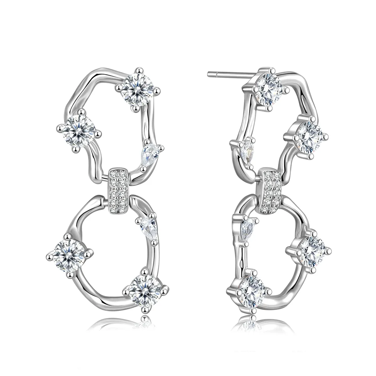 Orion Wavy Oval Drop Earrings