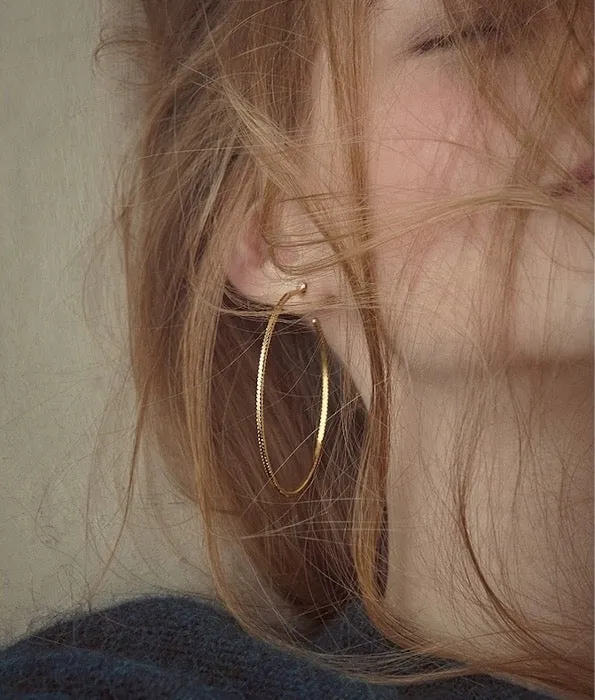 Oversized Sparkling Hoop Earrings-360 Degree Glamour