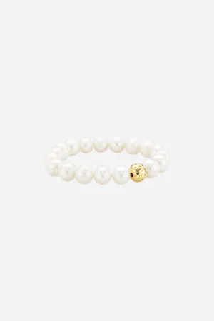 Paige Novick Freshwater Pearl Bracelet with Gold Vermeil Perforated Ball