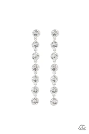 Paparazzi Dazzling Debonair White Post Earrings