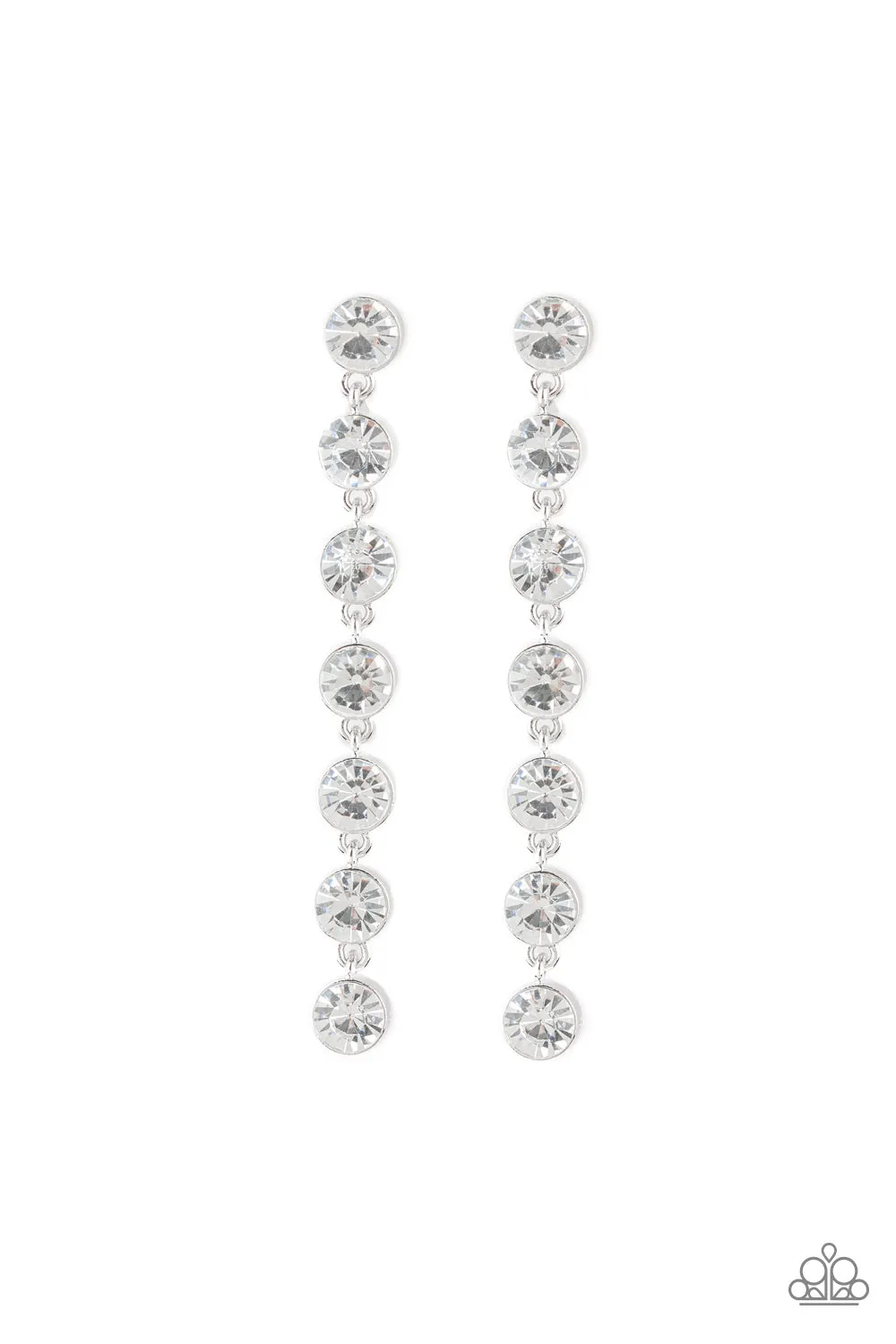 Paparazzi Dazzling Debonair White Post Earrings