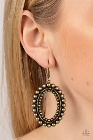 Paparazzi Earring ~ Homestead Hideaway - Brass