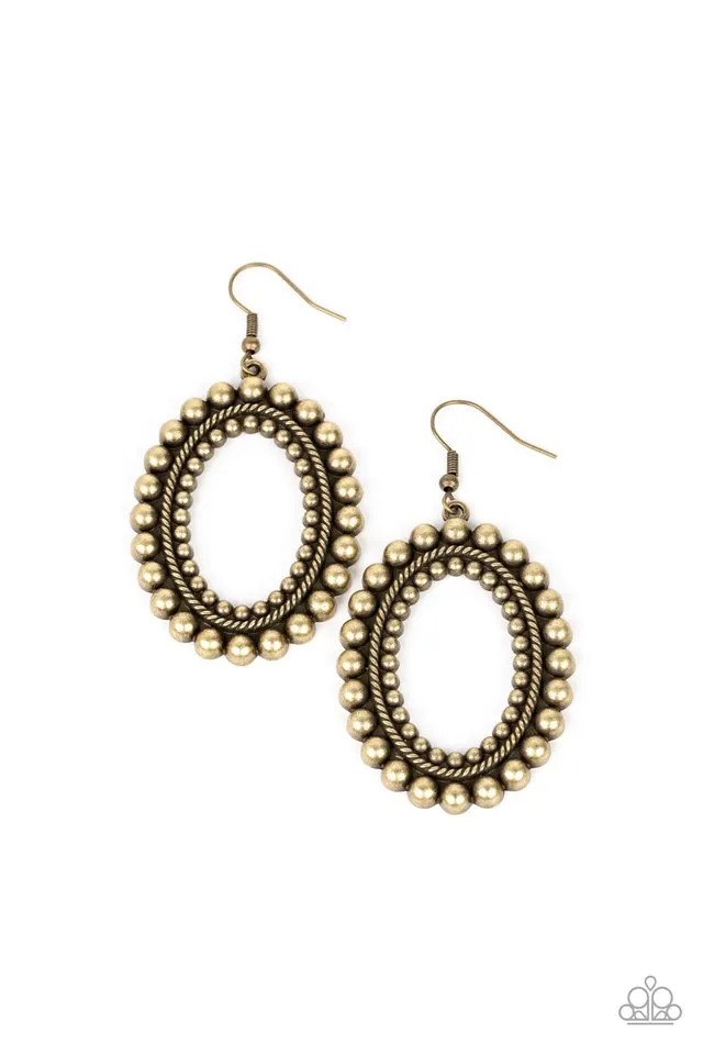 Paparazzi Earring ~ Homestead Hideaway - Brass