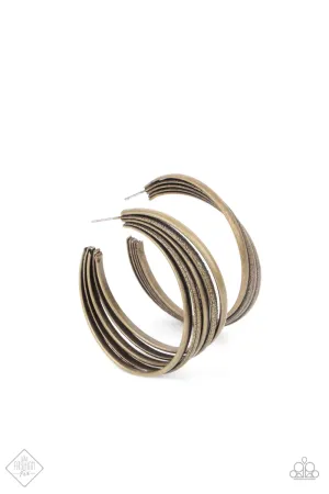Paparazzi In Sync - Brass Earring