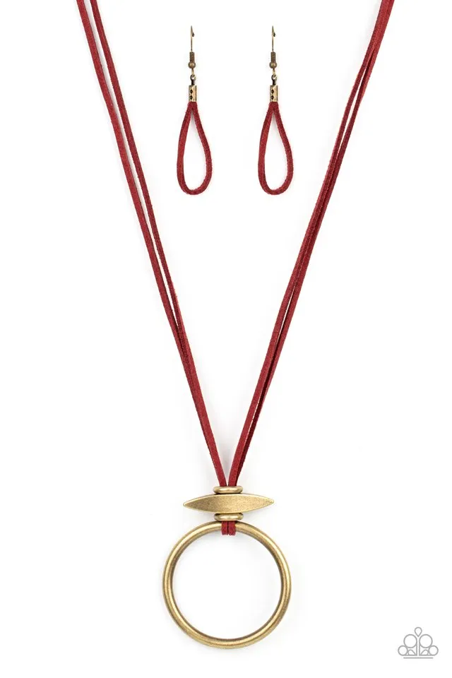Paparazzi Necklace ~ Noticeably Nomad - Red
