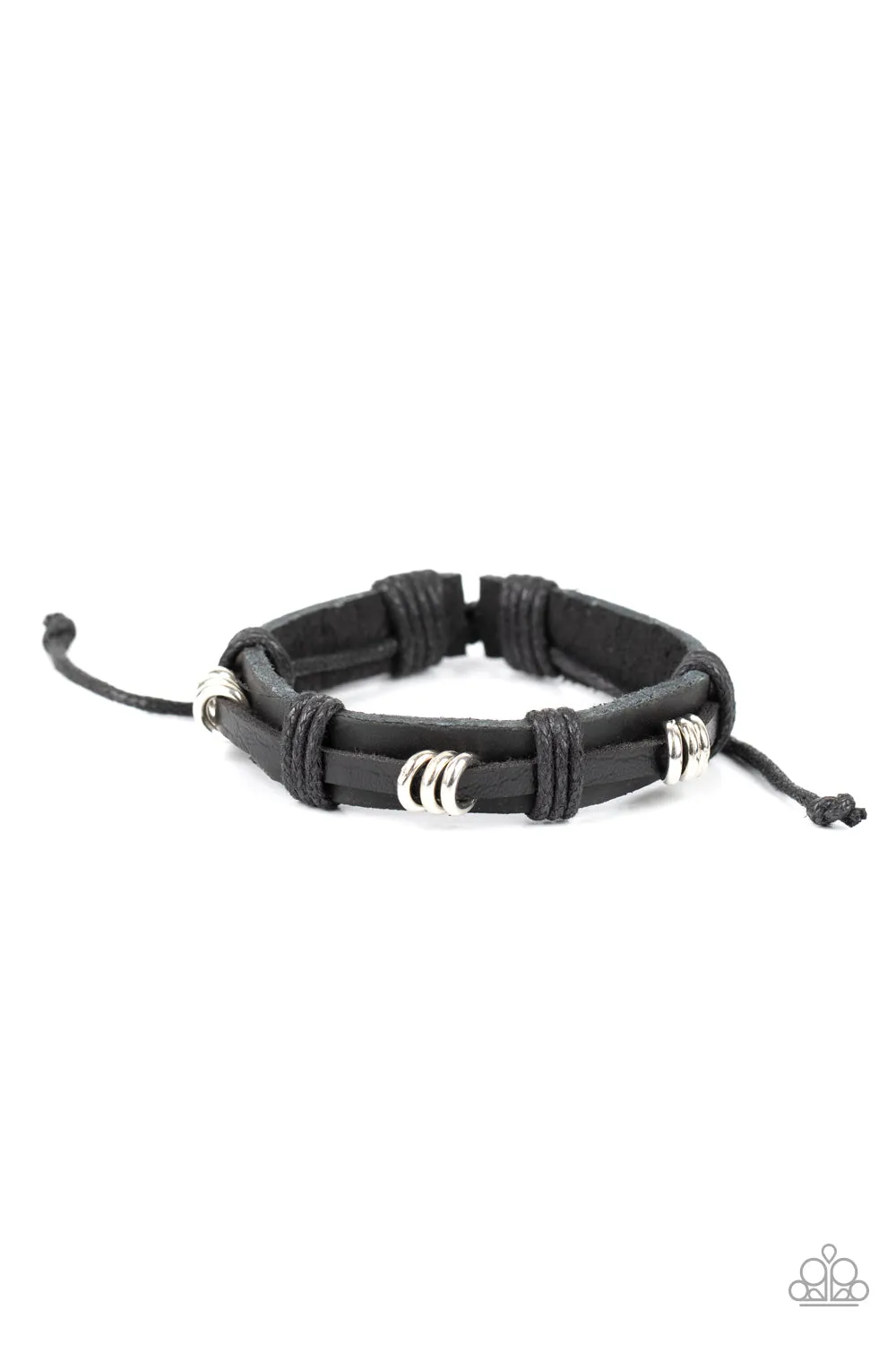 Paparazzi Rodeo Ringleader Black Sliding Knot Bracelet - P9UR-BKXX-450XX