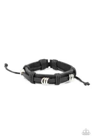 Paparazzi Rodeo Ringleader Black Sliding Knot Bracelet - P9UR-BKXX-450XX