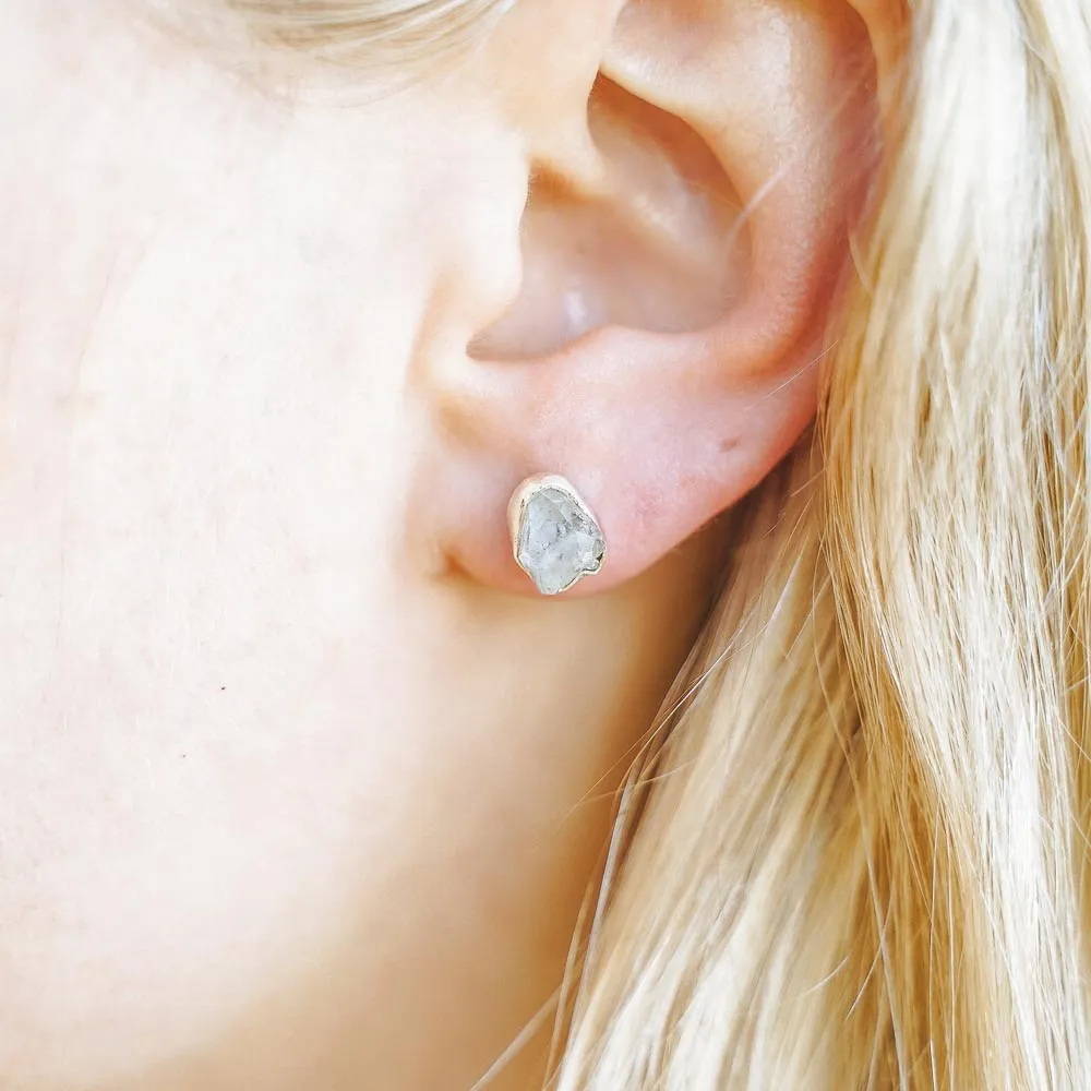 Phoenix Natural Gemstone Stud Sterling Silver Earrings