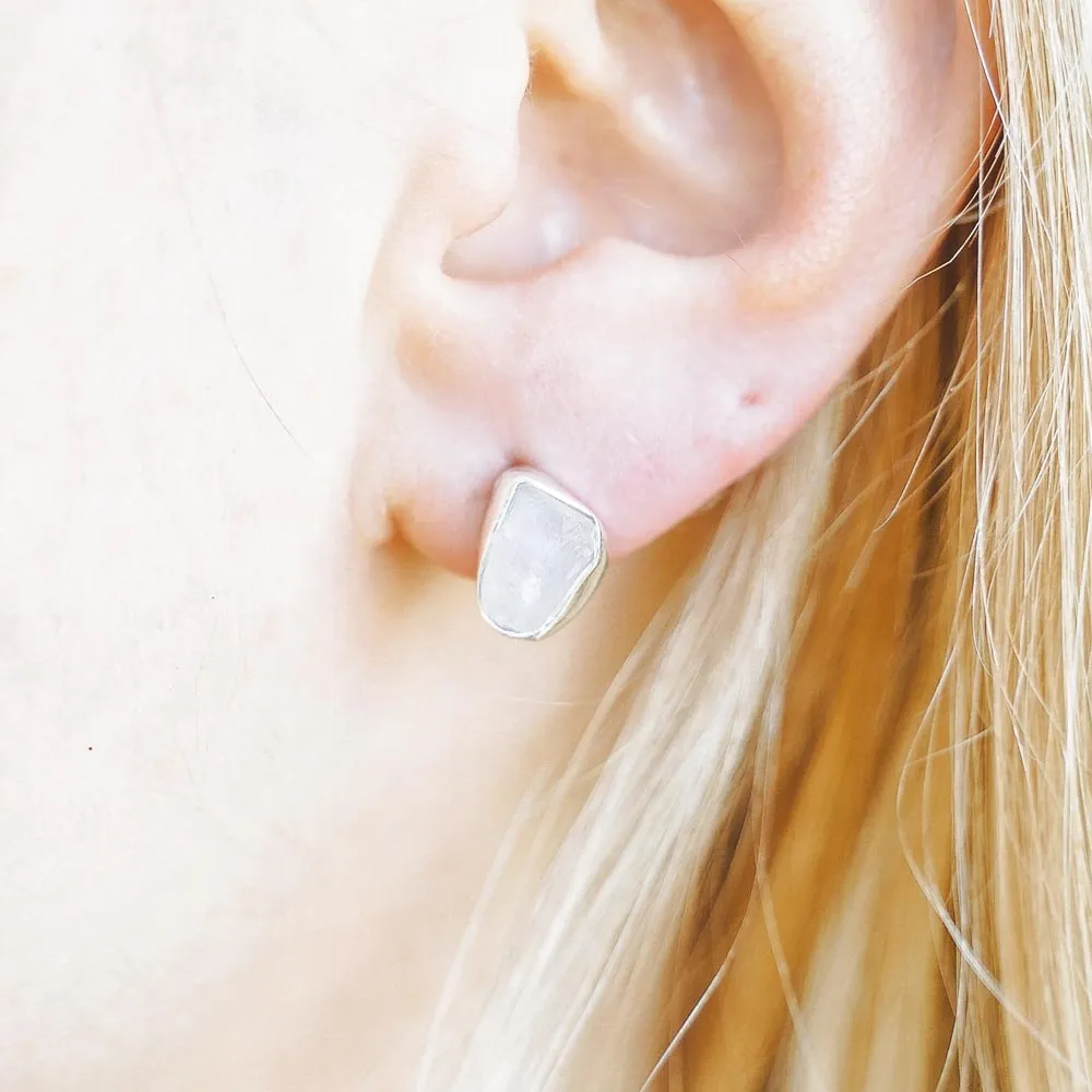 Phoenix Natural Gemstone Stud Sterling Silver Earrings
