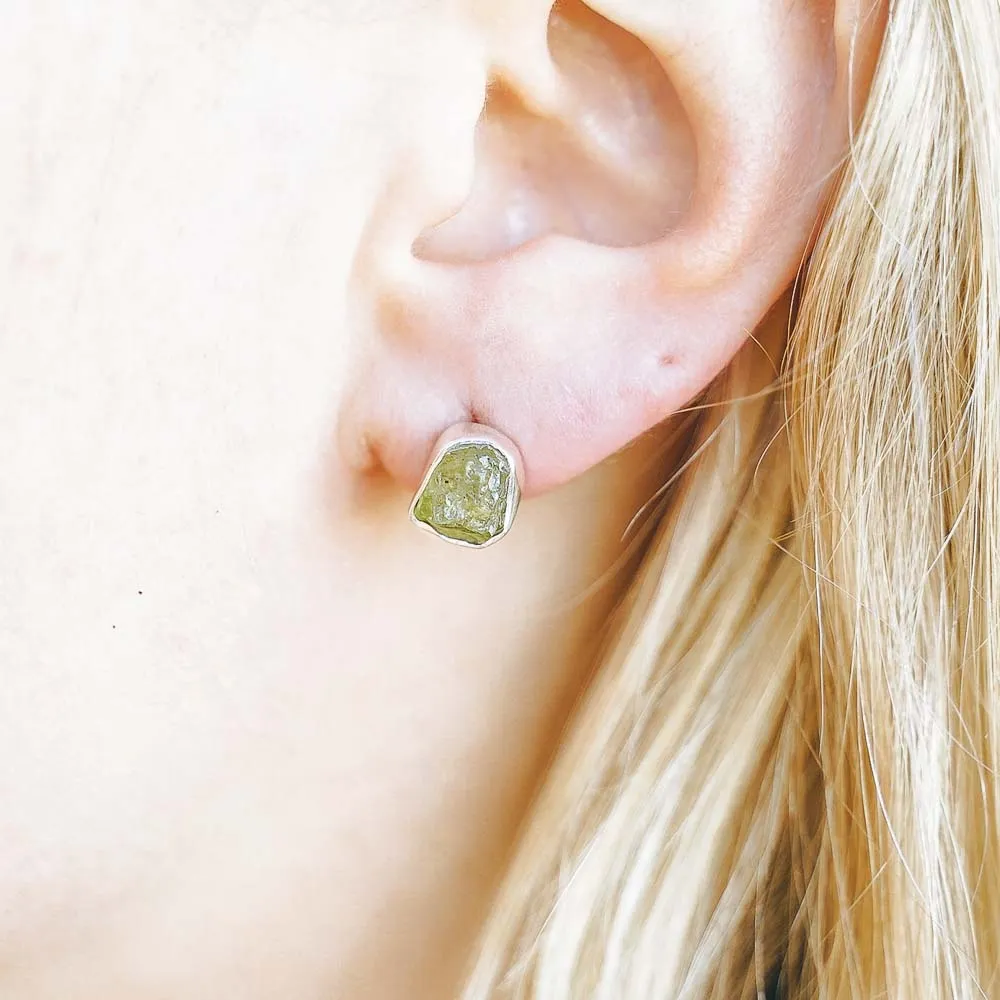 Phoenix Natural Gemstone Stud Sterling Silver Earrings