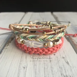Ponte Vedra Anklet Bracelet Set of 4 Bohemian Set