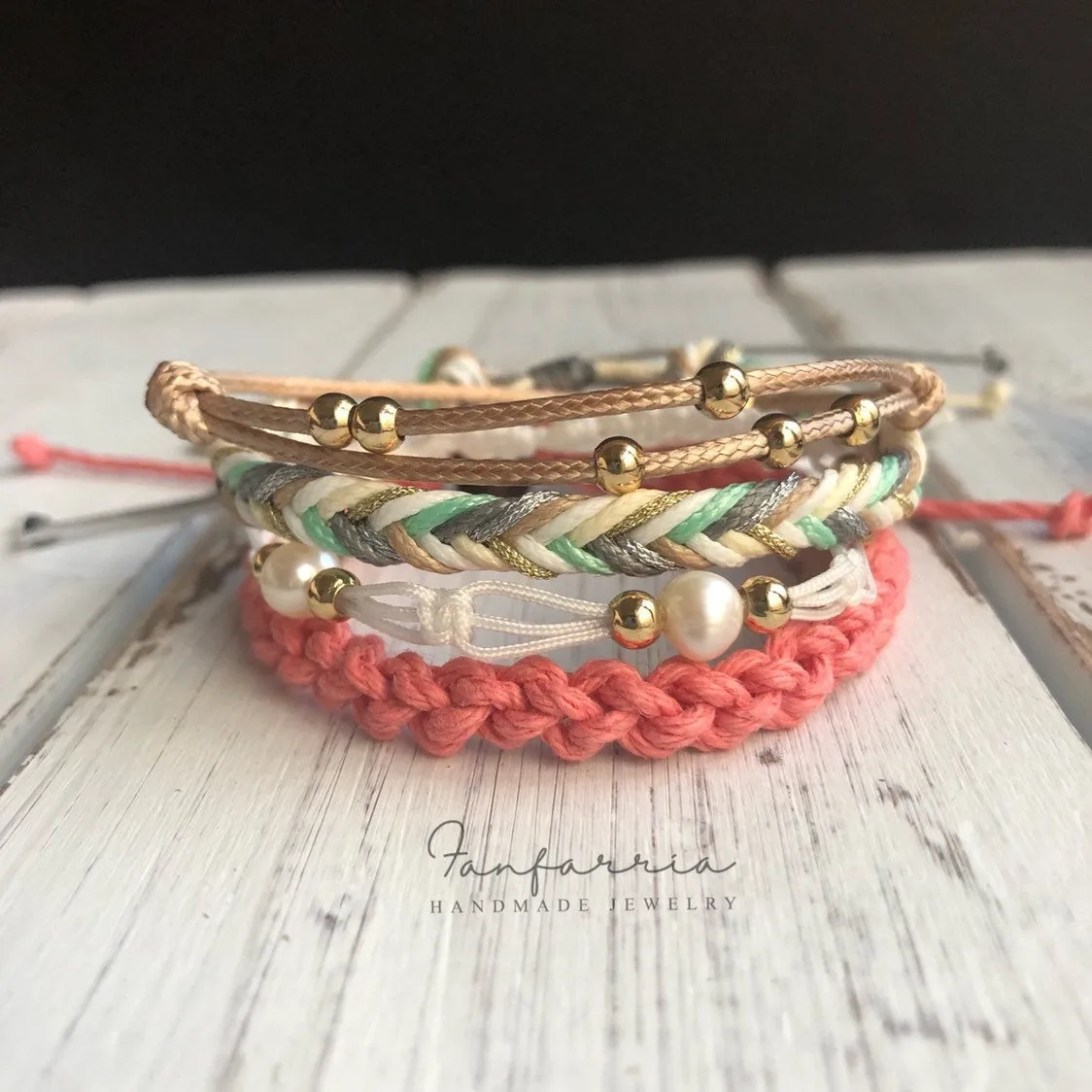 Ponte Vedra Anklet Bracelet Set of 4 Bohemian Set